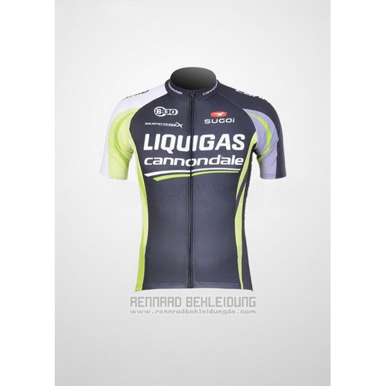 2011 Fahrradbekleidung Liquigas Cannondale Shwarz und Grun Trikot Kurzarm und Tragerhose - zum Schließen ins Bild klicken